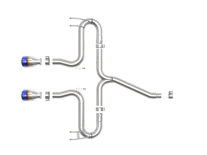 aFe Takeda 2-1/2in SS Axle-Back Exhaust w/ Blue Flame Tip | Honda Civic 17-21 (49-36625-L)
