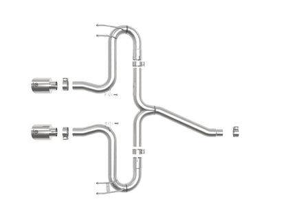 aFe Takeda 2-1/2in SS Axle-Back Exhaust w/ Blue Flame Tip | Honda Civic 17-21 (49-36625-L)
