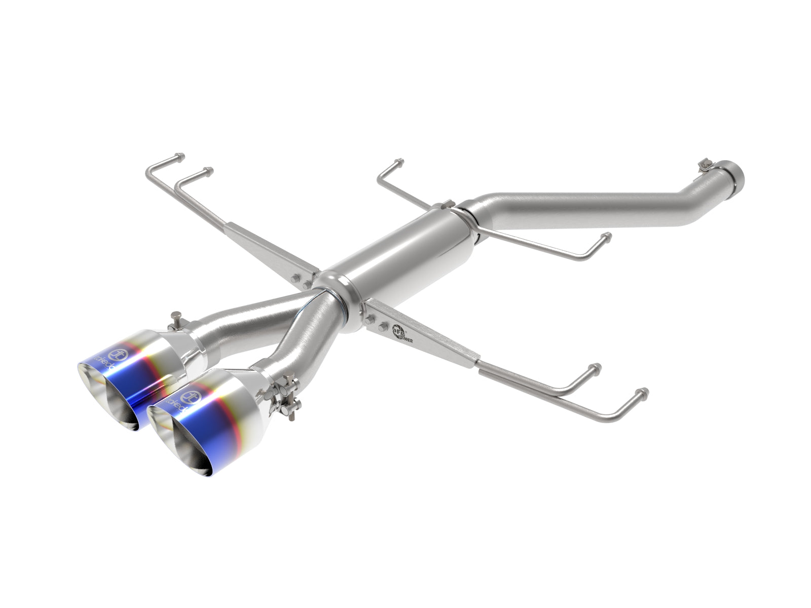 aFe Takeda 2.5in SS Axle-Back Exhaust w/ Blue Flame Tip | Honda Civic Type R 17-21 (49-36626-L)