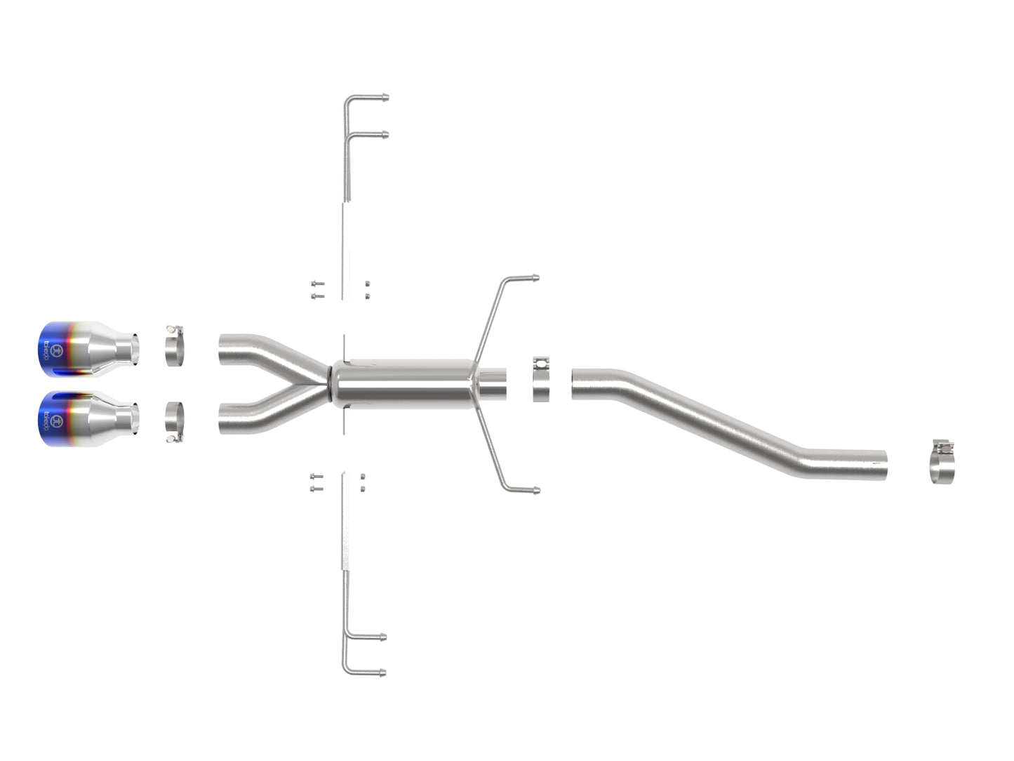aFe Takeda 2.5in SS Axle-Back Exhaust w/ Blue Flame Tip | Honda Civic Type R 17-21 (49-36626-L)