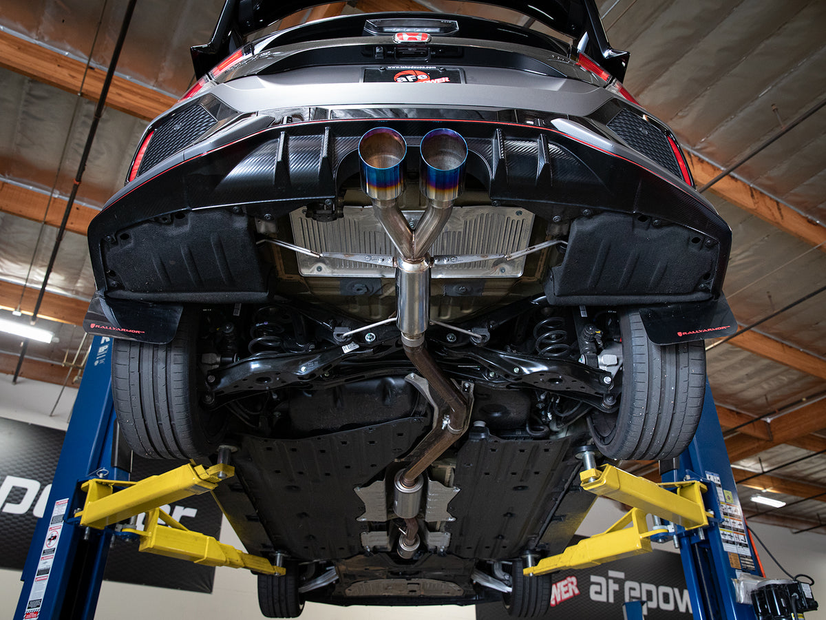 aFe Takeda 2.5in SS Axle-Back Exhaust w/ Blue Flame Tip | Honda Civic Type R 17-21 (49-36626-L)