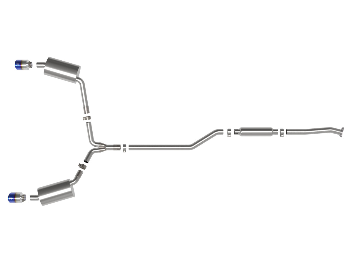aFe 2-1/4in to 2-1/2in Cat-Back Exhaust System | Acura TSX (09-14) w/ BlueFlame Tip (49-36629-L)