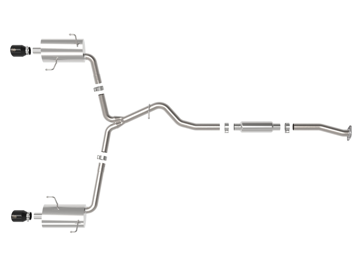 aFe Takeda 2.5in to 2.25in 304 SS Cat-Back Exhaust w/ Black Tips Subaru Forester 14-18 (49-36804-B)