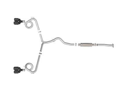 aFe 3in to 2-1/2in Stainless Cat-Back Exhaust with Carbon Fiber Tips | Subaru WRX / WRX STI (15-21) (49-36810-C)