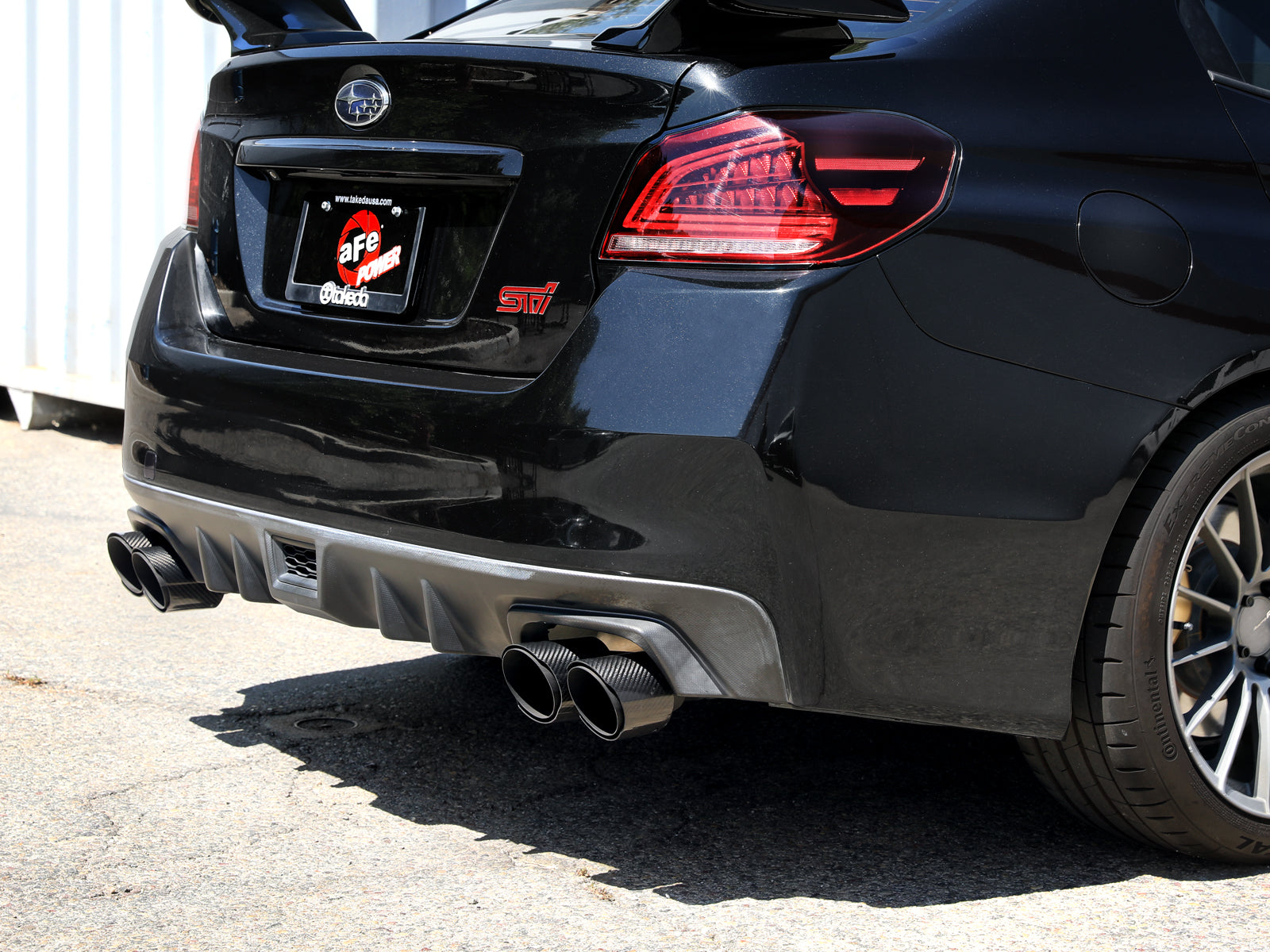 aFe 3in to 2-1/2in Stainless Cat-Back Exhaust with Carbon Fiber Tips | Subaru WRX / WRX STI (15-21) (49-36810-C)