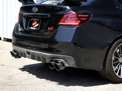 aFe 3in to 2-1/2in Stainless Cat-Back Exhaust with Carbon Fiber Tips | Subaru WRX / WRX STI (15-21) (49-36810-C)