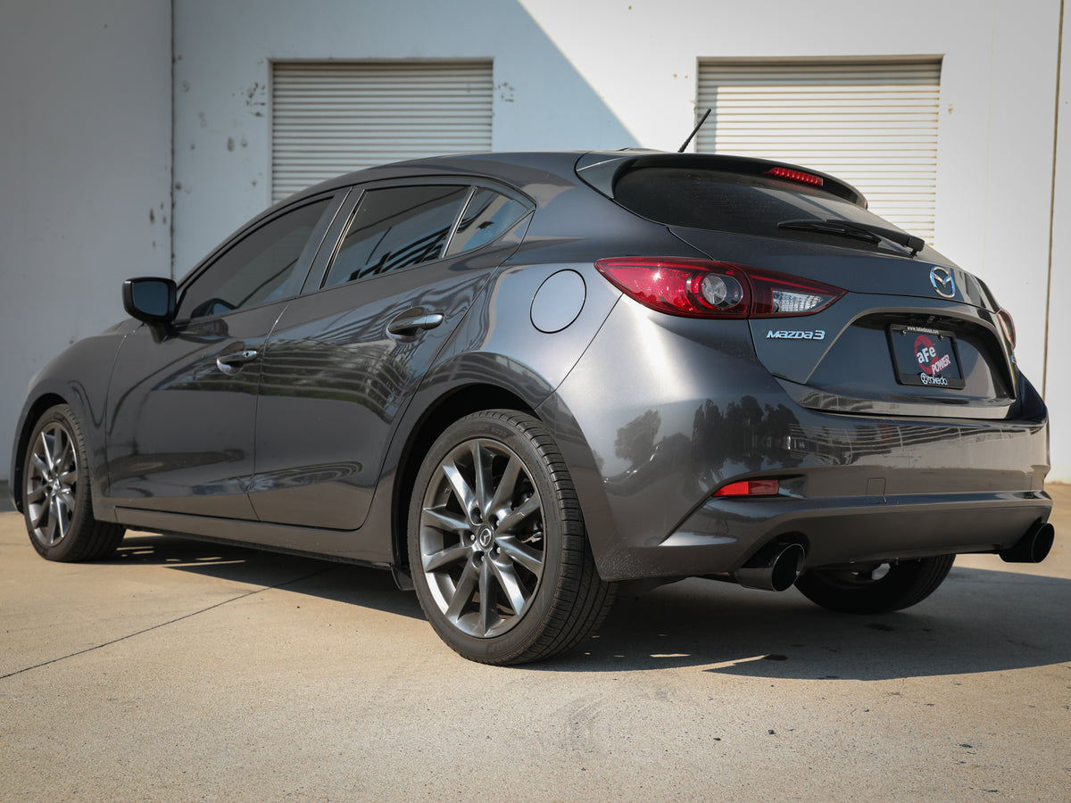 aFe 2.5in SS Axle-Back Exhaust System w/ Black Tips Mazda 3 (14-18) (49-37014-B)