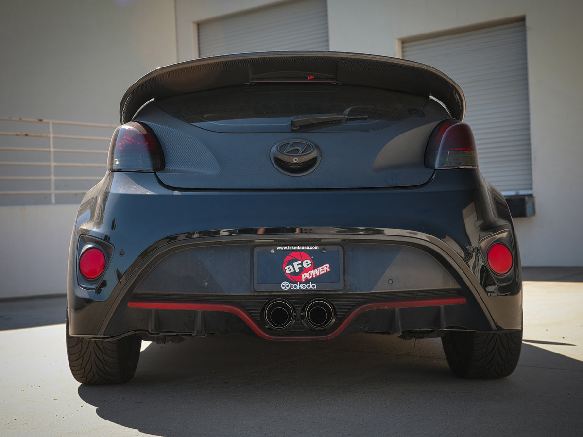 aFe Takeda 2.5in to 3in SS D&S Cat-Back Exhaust w/ CF Tips | Hyundai Veloster (13-17) (49-37018-C)