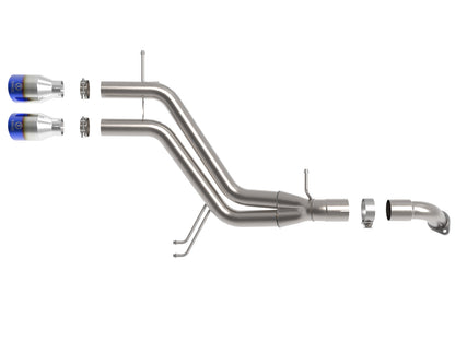 aFe Takeda 2-1/2in SS Axle-Back Exhaust w/ Blue Flame Tips | Veloster Turbo (13-17) (49-37019-L)