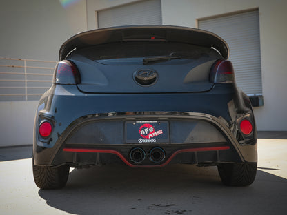 aFe Takeda 2-1/2in SS Axle-Back Exhaust w/ Blue Flame Tips | Veloster Turbo (13-17) (49-37019-L)