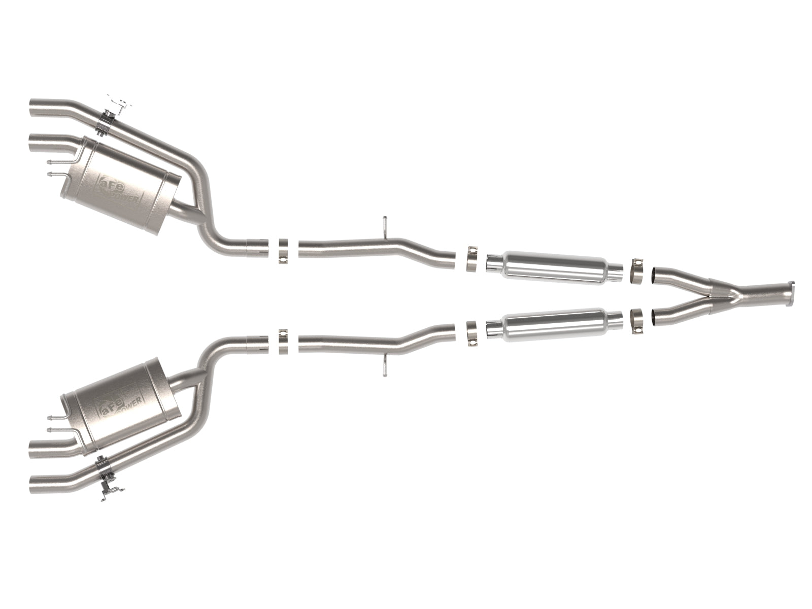aFe Gemini XV 3in to Dual 2-1/2in SS Cat-Back Exhaust w/ Cut-Out | Kia Stinger (22-23) (49-37024)