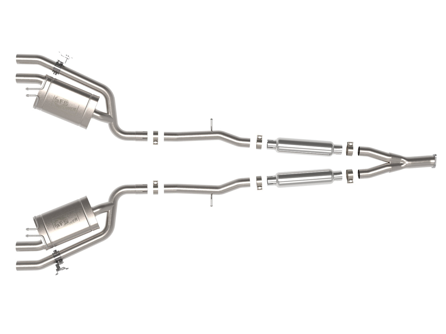 aFe Gemini XV 3in to Dual 2-1/2in SS Cat-Back Exhaust w/ Cut-Out | Kia Stinger (18-21) (49-37034)