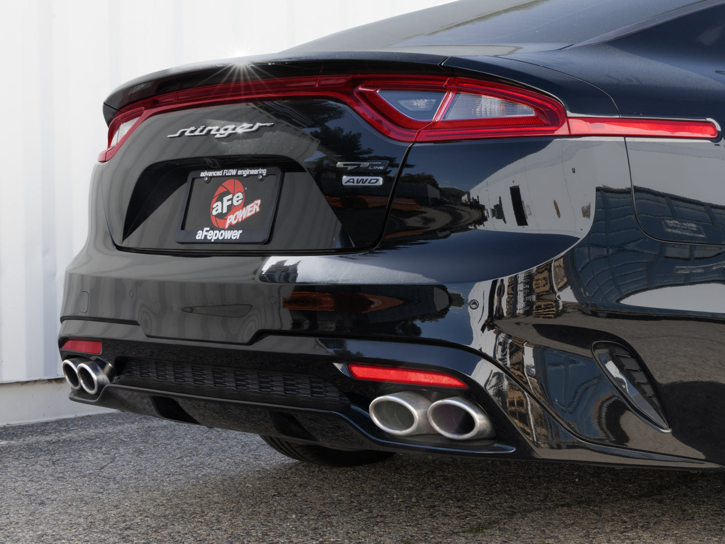 aFe Gemini XV 3in to Dual 2-1/2in SS Cat-Back Exhaust w/ Cut-Out | Kia Stinger (18-21) (49-37034)