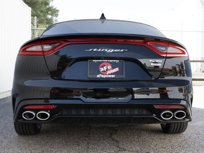 aFe Gemini XV 3in to Dual 2-1/2in SS Cat-Back Exhaust w/ Cut-Out | Kia Stinger (18-21) (49-37034)