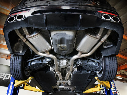 aFe Gemini XV 3in to Dual 2-1/2in SS Cat-Back Exhaust w/ Cut-Out | Kia Stinger (18-21) (49-37034)