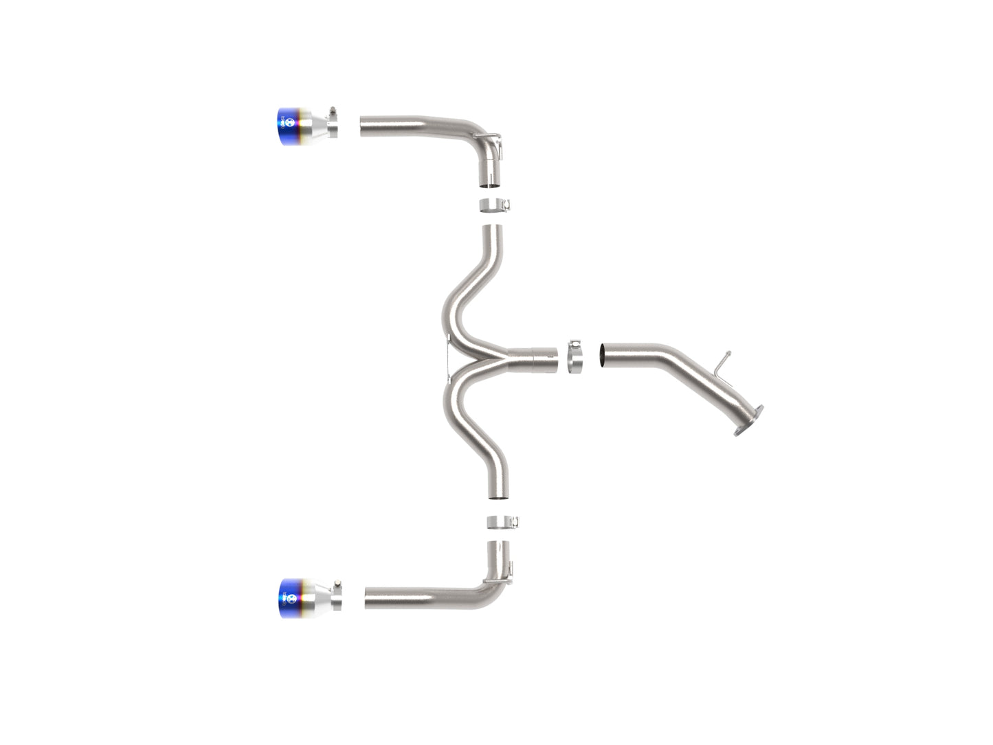 aFe Takeda 20-21 Kia Forte GT 1.6L (t) 3in to 2.5in SS Axle-Back Exhaust System w/ Blue Flame Tips