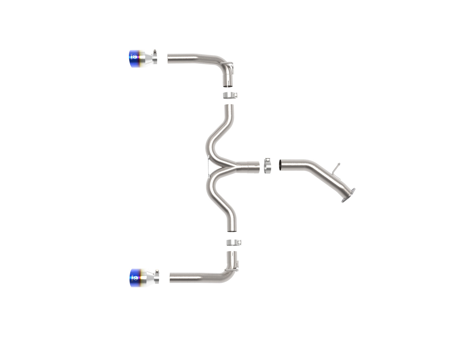aFe Takeda 20-21 Kia Forte GT 1.6L (t) 3in to 2.5in SS Axle-Back Exhaust System w/ Blue Flame Tips
