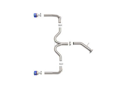 aFe Takeda 20-21 Kia Forte GT 1.6L (t) 3in to 2.5in SS Axle-Back Exhaust System w/ Blue Flame Tips