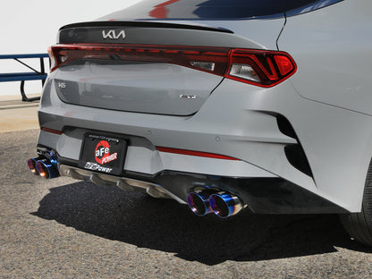 aFe Takeda 21-24 Kia K5 GT L4-2.5L SS Axle-Back Exhaust w/ Blue Flame Tips (49-37043-L)