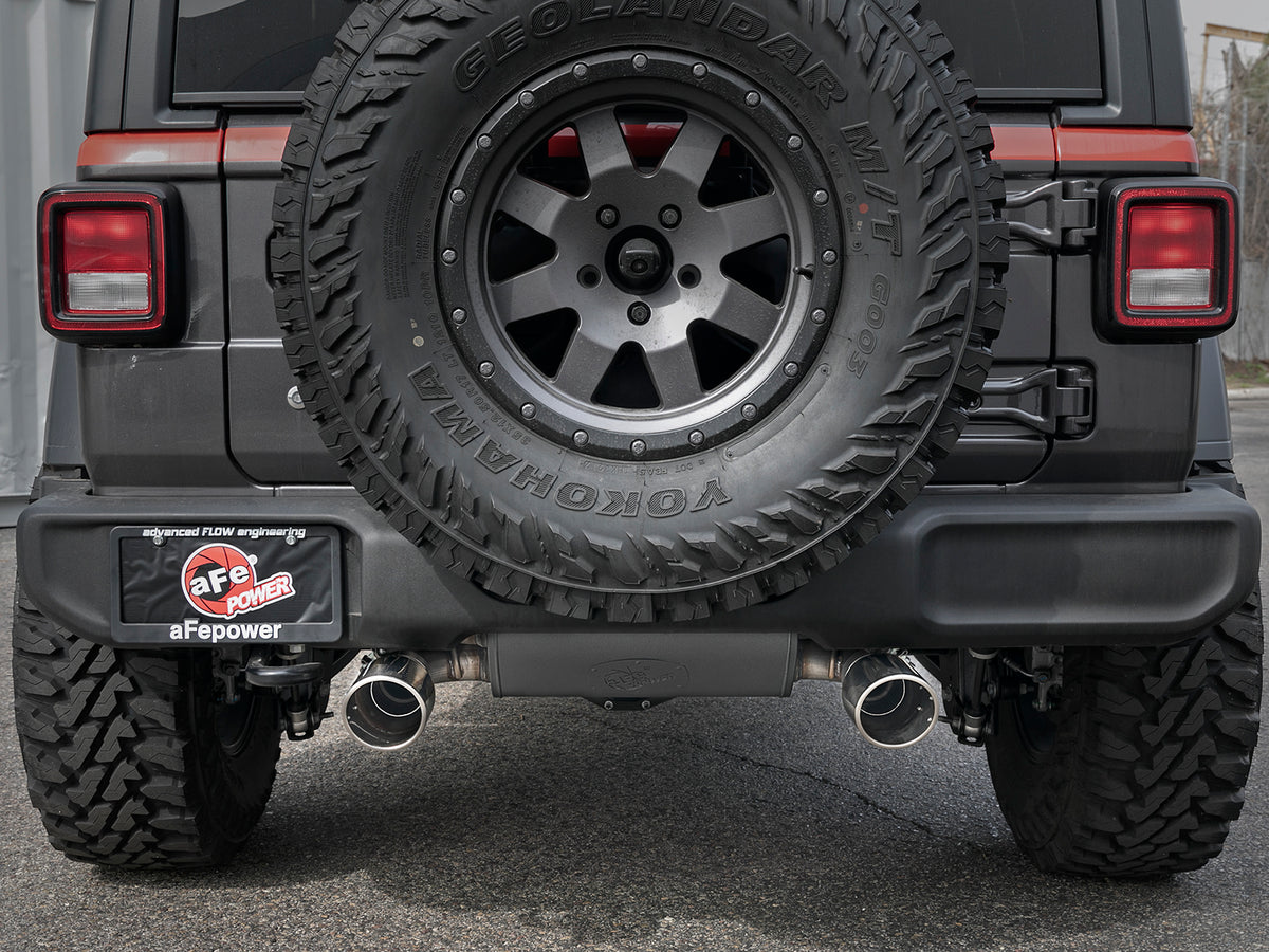 aFe 2.5in SS Cat-Back Exhaust Jeep Wrangler JL V6 3.6L (18+) (49-38066-P)
