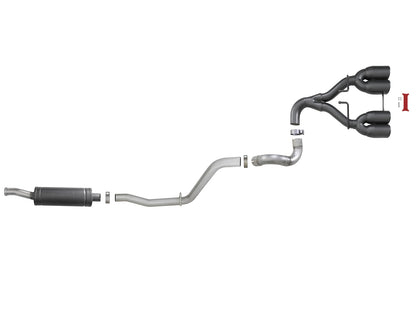 aFe 2.5in SS Cat-Back Exhaust w/ Black Tip | Jeep Wrangler JL (18+) (49-38071-B)