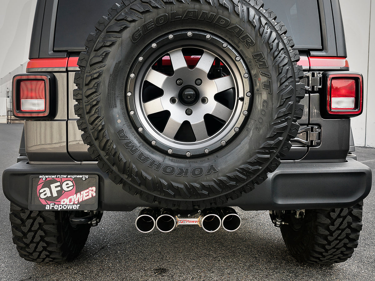 aFe 2.5in SS Cat-Back Exhaust w/ Polished Tip | Jeep Wrangler JL (18-20) (49-38073-P)