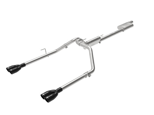 aFe Vulcan 3-3in-2-1/2in SS Cat-Back w/ Black Tips | Jeep Gladiator V6-3.6L (49-38084-B)