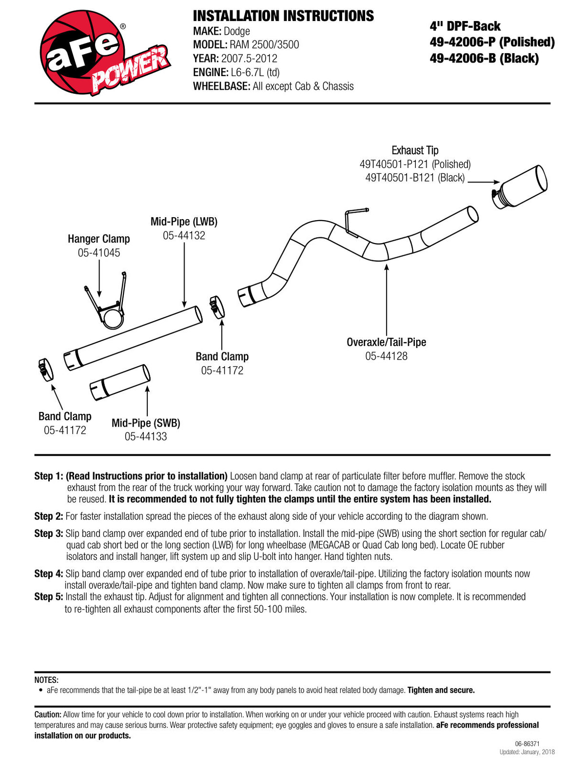 aFe HD DPF-Back Exhaust | Dodge Ram 2500/3500 (03-10) (49-42006-B)