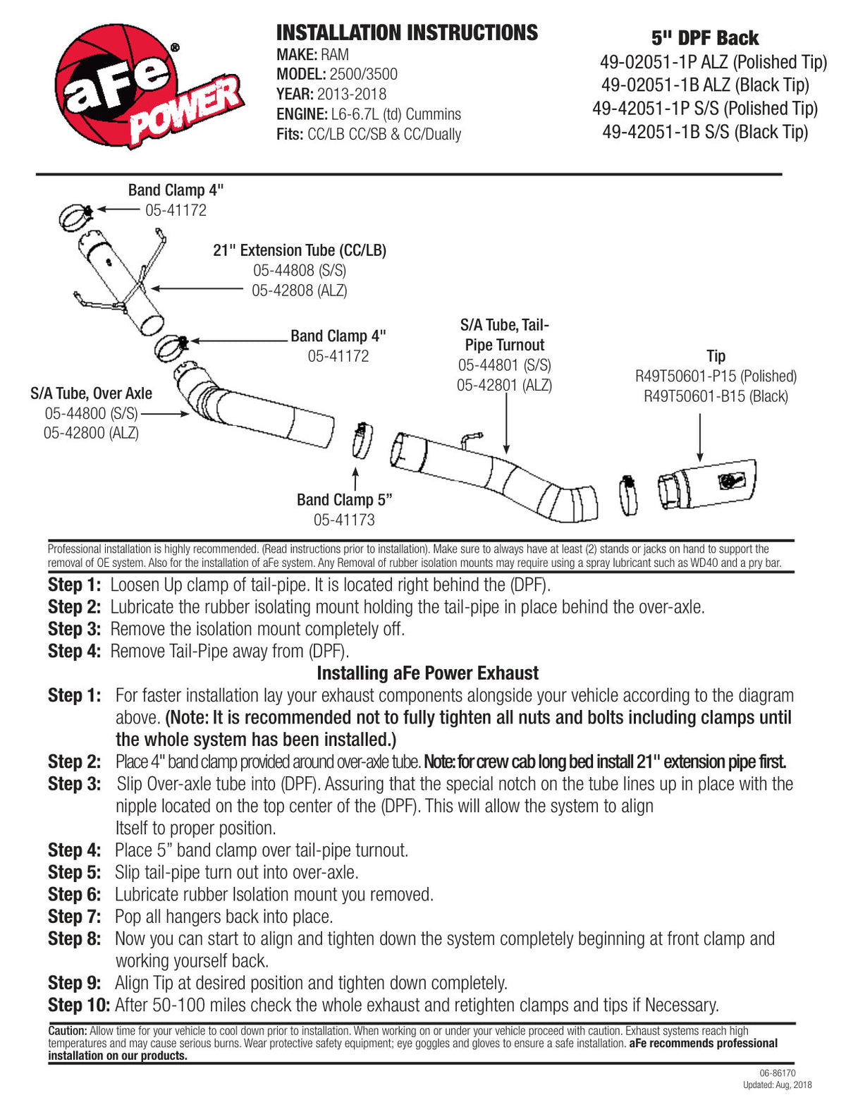 aFe HD DPF-Back 5in SS Exhaust | Dodge Ram 2500/3500 (10) (49-42051-1B)