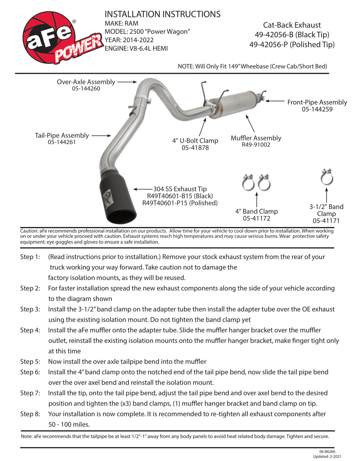 aFe MACH Force-Xp 4in 409 SS Cat-Back Exhaust | Ram 2500/3500 (14-22) (49-42056-P)