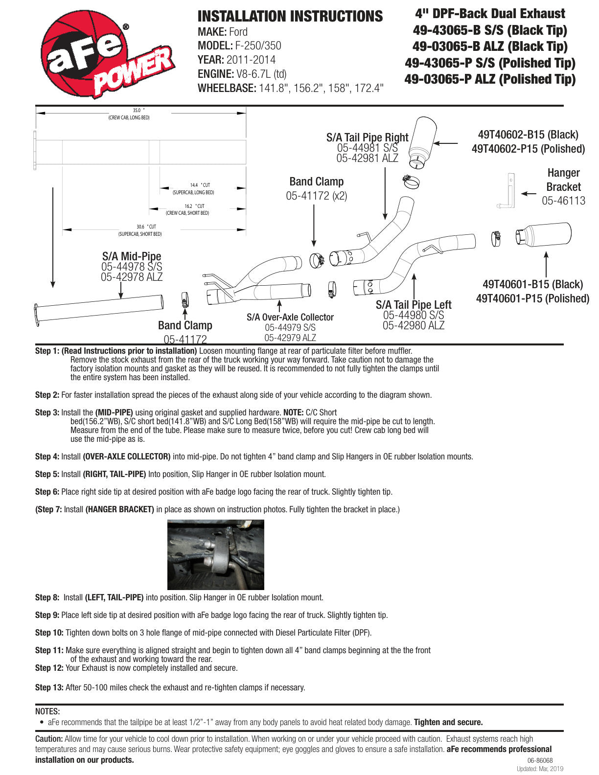 aFe HD DPF-Back Exhaust System | Ford Diesel Trucks (11-14) (49-43065-B)