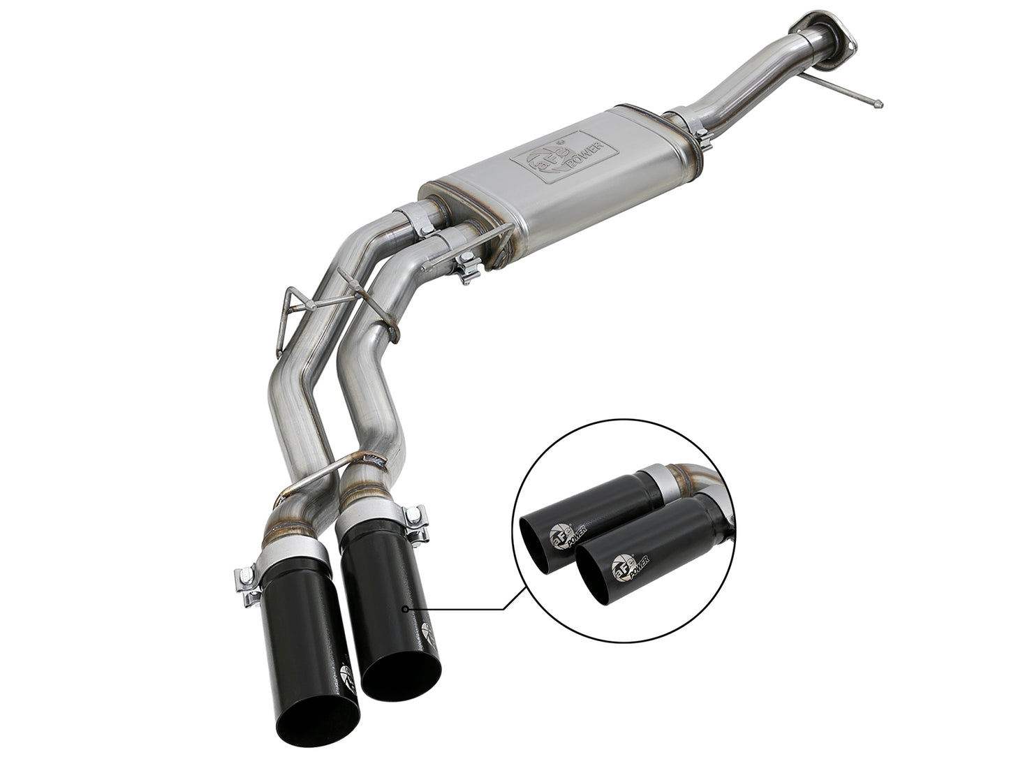 aFe 3in to 2.5in SS Cat-Back Exhaust w/ Black Tip | Ford F150 Ecoboost V6 (11-14) (49-43078-B)