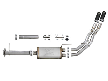 aFe 3in to 2.5in SS Cat-Back Exhaust w/ Black Tip | Ford F150 Ecoboost V6 (11-14) (49-43078-B)