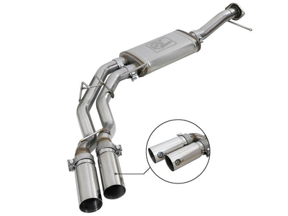 aFe 3in to 2.5in SS D&S Cat-Back Exhaust w/ Polished Tip | Ford F-150 V6-3.5L (11-14) (49-43078-P)