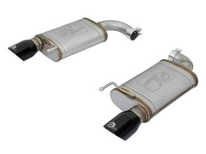aFe 2.5in 409 SS Axle-Back Exhaust w/ Black Tip | Ford Mustang I4-2.3L (15-17) (49-43085-B)