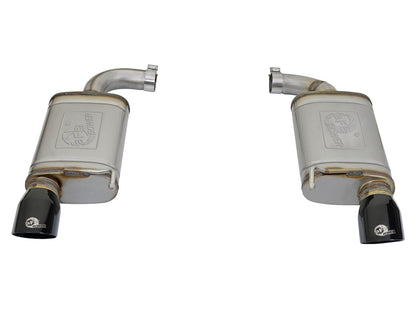 aFe 2.5in 409 SS Axle-Back Exhaust w/ Black Tip | Ford Mustang I4-2.3L (15-17) (49-43085-B)