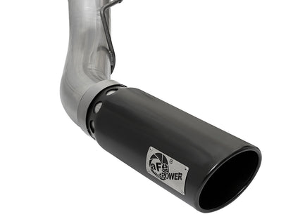 aFe Large Bore HD 5in 409 SS DPF Back Exhaust w/ Black Tip | Ford Diesel Trucks V8 6.7L (49-43090-B)