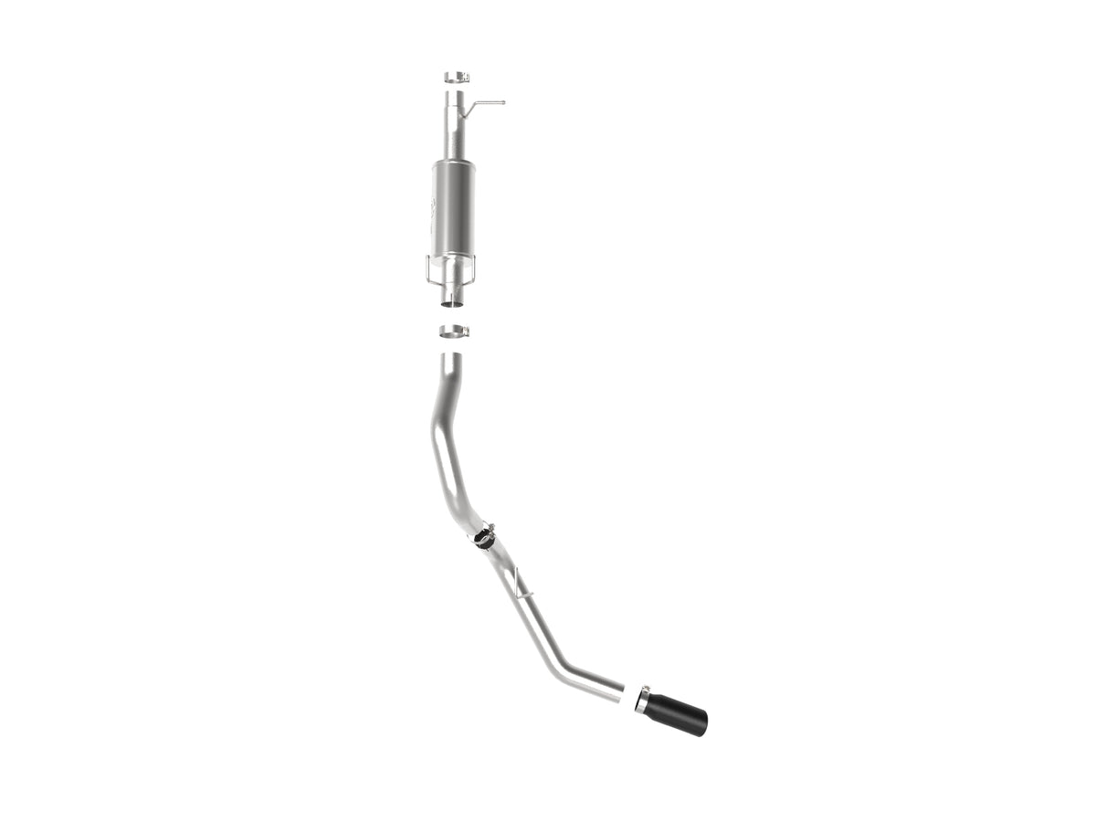 aFe 3-1/2-4in SS Axle-Back Exhaust w/ Black Ti Tips | Ford F-250/350 (17-20) (49-43116-B)
