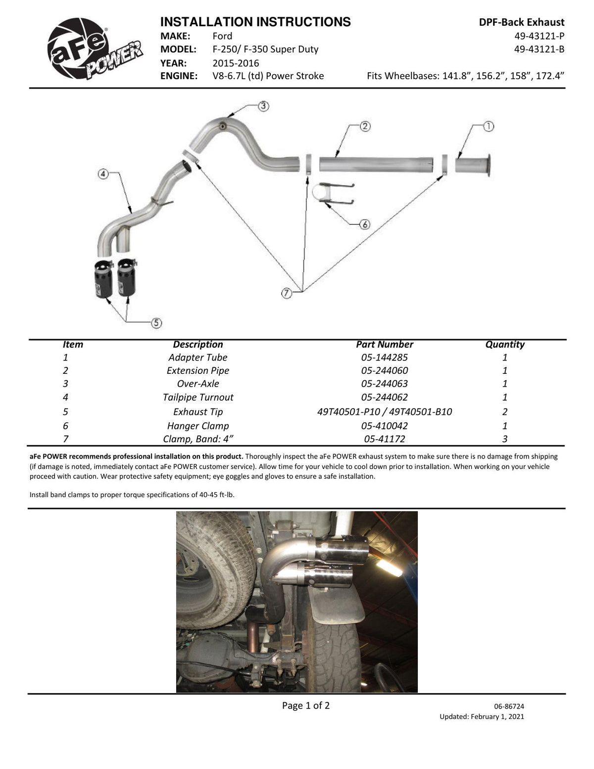 aFe Power 15-16 F250/F350 6.7L Diesel Rebel XD 4in SS DPF-Back Exhaust | Ford (11-16) (49-43121-P)