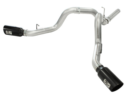 aFe Large Bore-HD 4in 409 SS DPF-Back Exhaust GM Diesel Trucks 11-16 V8-6.6L LML (49-44043-B)