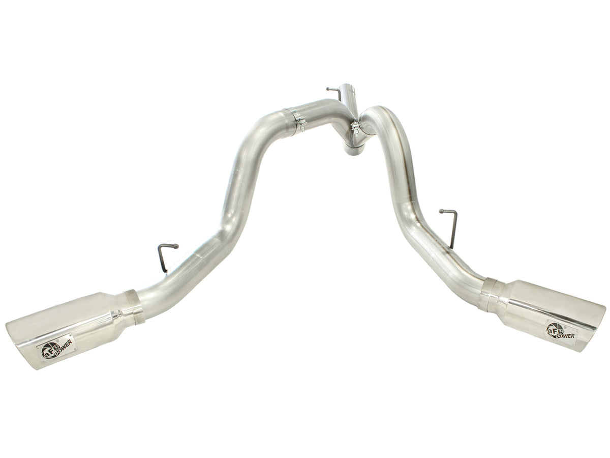 aFe Large Bore-HD 4in 409 SS DPF-Back Exhaust GM Diesel Trucks 11-16 V8-6.6L LML (49-44043-P)