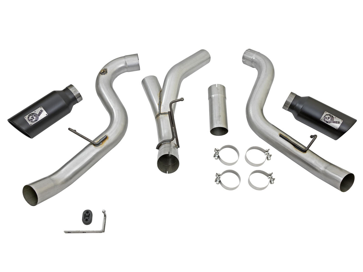 aFe HD 4in Dual DPF-Back SS Exhaust | GM Duramax (15-19) (49-44080-B)