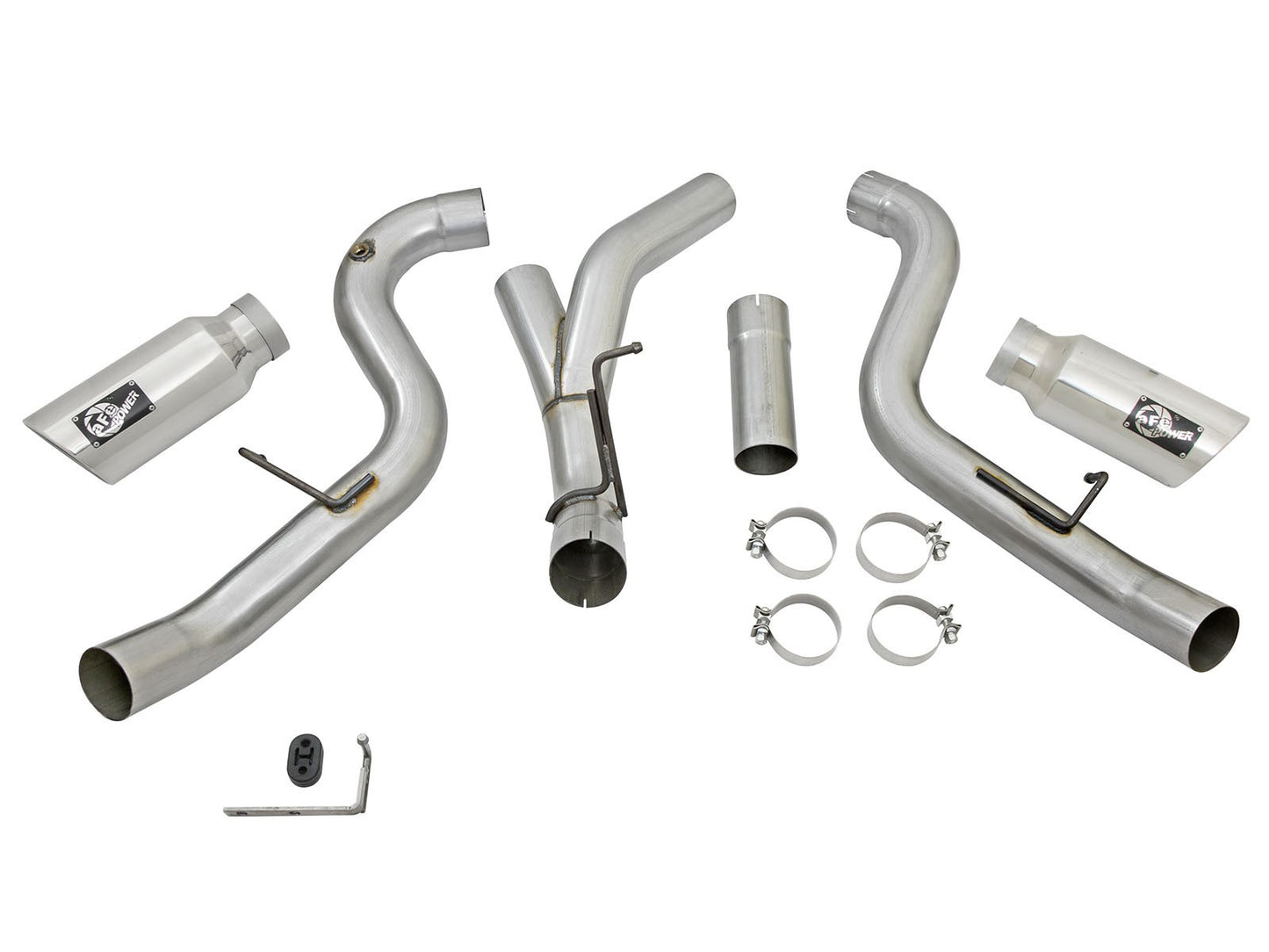 aFe Large Bore HD 4in D&S SS Exhaust | GM Silverado/Sierra 2500/3500 HD (49-44080-P)