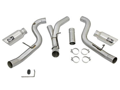 aFe Large Bore HD 4in D&S SS Exhaust | GM Silverado/Sierra 2500/3500 HD (49-44080-P)