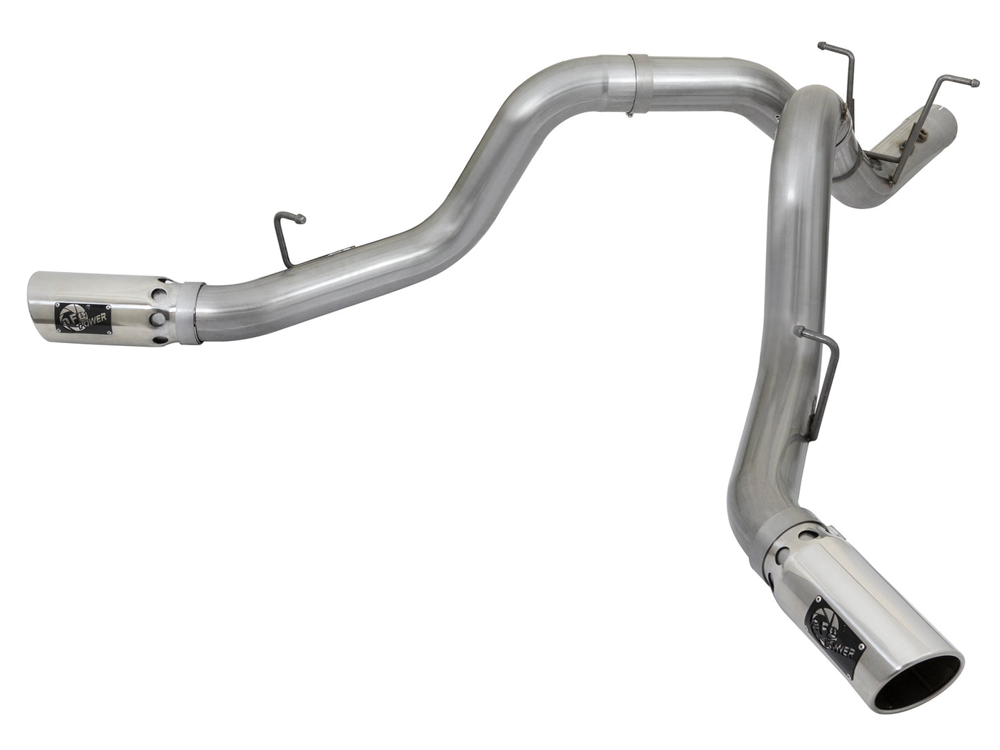 aFe Large Bore-HD 4in SS D&S Exhaust | GM Duramax V8-6.6L (17+) (49-44086-P)
