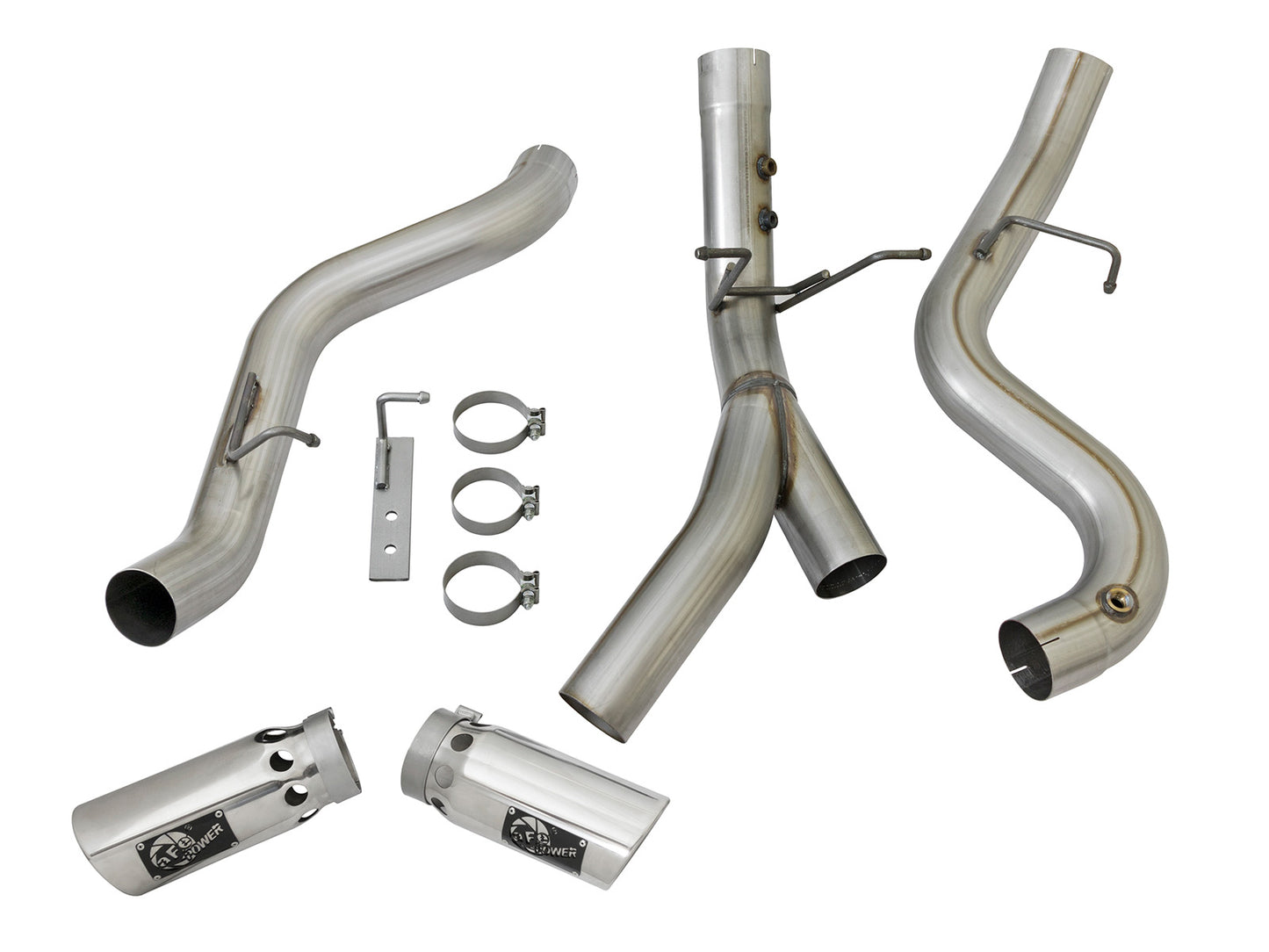 aFe Large Bore-HD 4in SS D&S Exhaust | GM Duramax V8-6.6L (17+) (49-44086-P)