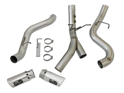 aFe Large Bore-HD 4in SS D&S Exhaust | GM Duramax V8-6.6L (17+) (49-44086-P)