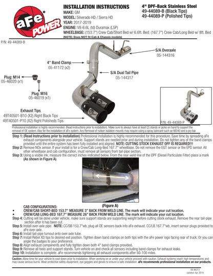 aFe Victory 4in SS DPF-Back Exhaust | GM Duramax V8-6.6L (15-19) (49-44089-B)