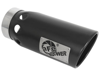 aFe Large Bore-HD 4in 409SS DPF-Back Exhaust w/ Black Tip | GM Diesel Trucks V8-6.6L L5P (49-44126-B)