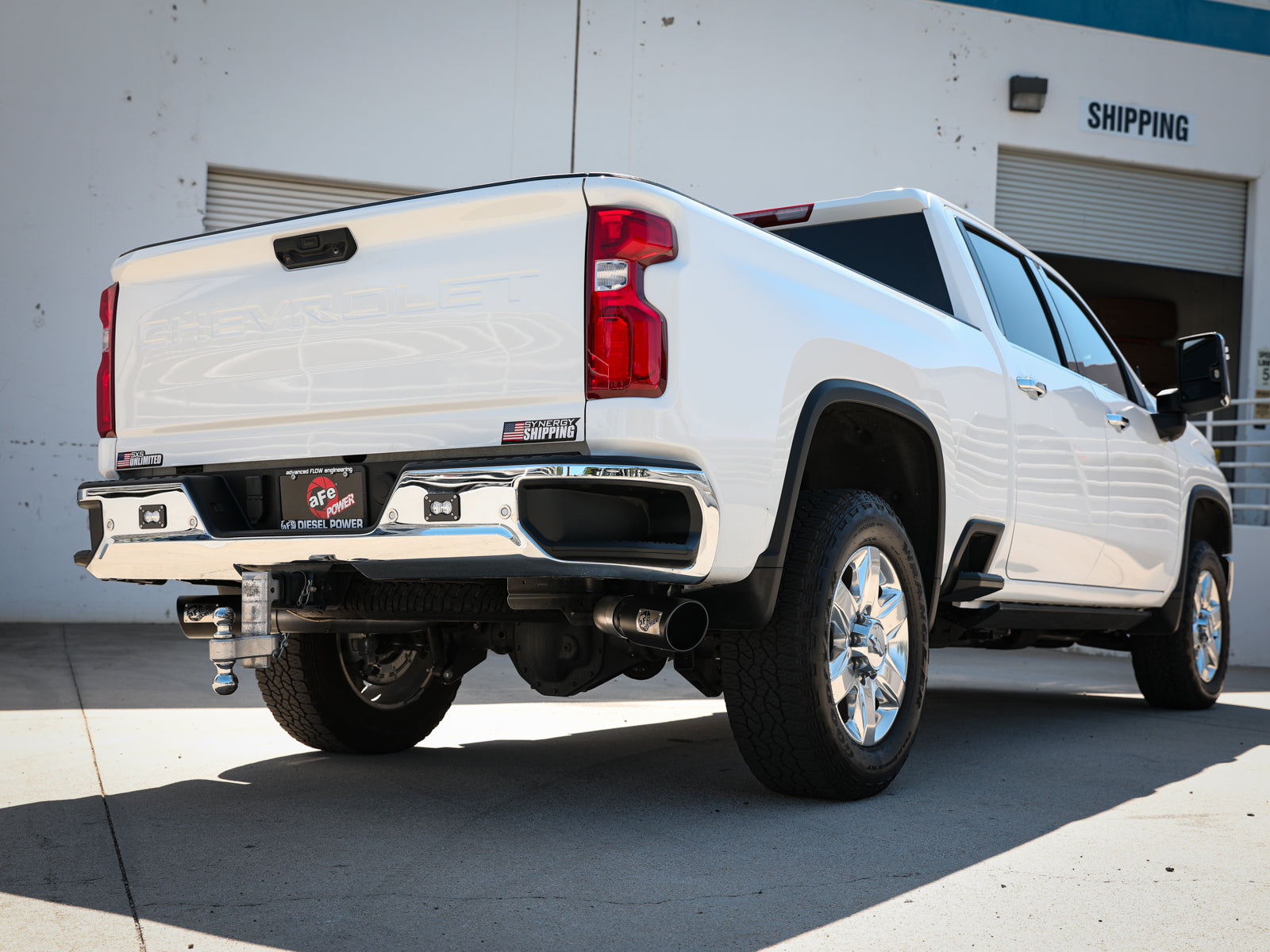 aFe Large Bore-HD 4in 409SS DPF-Back Exhaust w/ Black Tip | GM Diesel Trucks V8-6.6L L5P (49-44126-B)